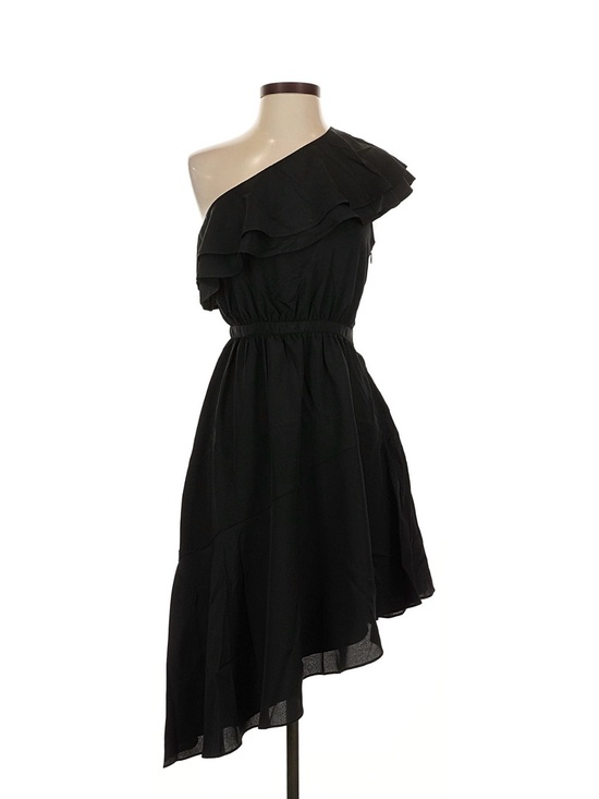Likely Dresses & Skirts - Likely Black One-Shoulder Ruffle Asymmetric Dress